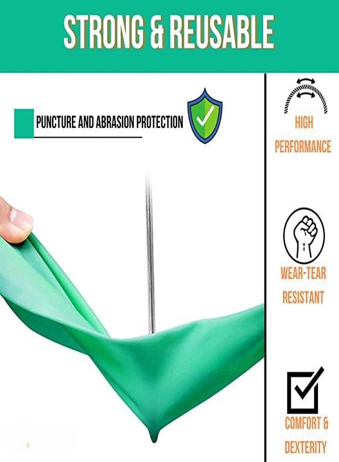 ETS Handpro ETSHandPro 12 Inches long Reusable Nitrile Chemical Resistant Rubber Hand Gloves for Industrial Purpose Janitorial Construction Gardening Home Kitchen Cleaning Gloves/Dish washing gloves (Large, 1) - Image 2